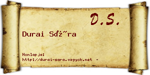 Durai Sára névjegykártya
