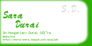 sara durai business card